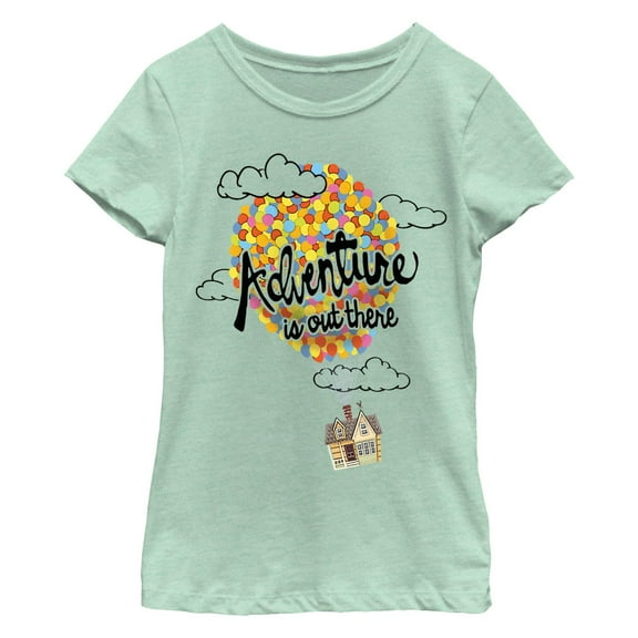 Girl's Up Adventure Is out There Balloons Graphic T-Shirt