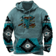 thumbnail image 3 of Sudadera con capucha con estampado de demonio Wendigo de América del Norte, sudadera con capucha de vaquero occidental, suéteres casuales de gran tamaño para uso diario, ropa de calle vintage, 3 of 5