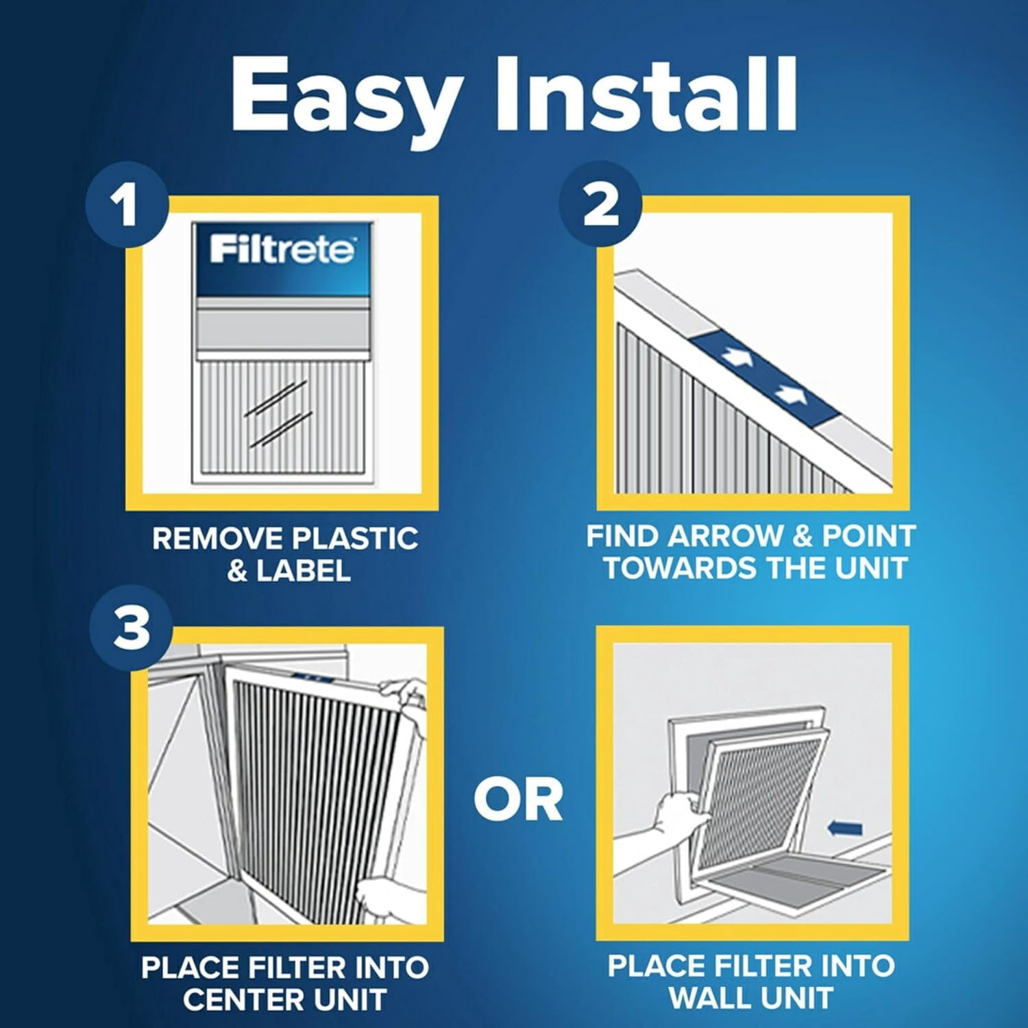 Filtrete 18x20x1 Air Filter, MPR 1000, MERV 11, Micro Allergen Defense 3-Month Pleated 1-Inch Air Filters, 4 Filters