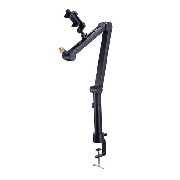 KFFKFF Desk-Clamp Microphone Arm, Offers 360-Degree Flexibility, Comes with an Adjustable Mount featuring a 3/8" to 5/8" Adapter & a Place for Headphones, Fits Blue Yeti, Hyperx Quadcast, etc.