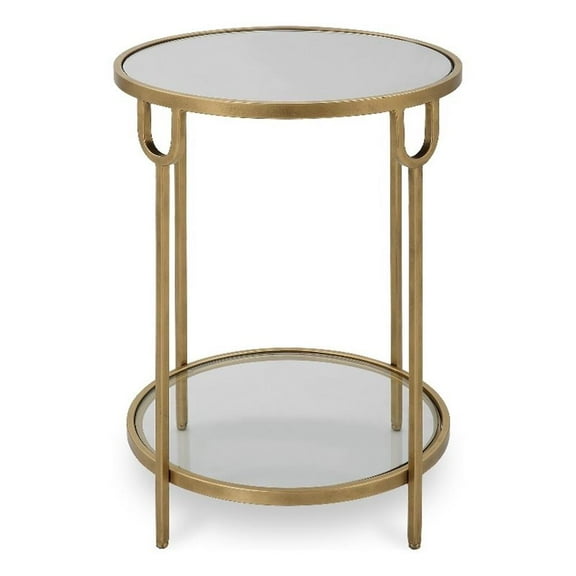 Bowery Hill 24.25"H x 17.25"W x 17.25"D Accent Iron Table in Gold