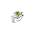 thumbnail image 4 of RYLOS Rings for Women 14K White Gold Ring XOXO Hugs & Kisses 7X5MM Gemstone & Diamond Ring August Peridot Jewelry Size 10, 4 of 8
