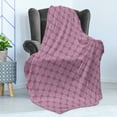 thumbnail image 4 of Circle Pattern Soft Flannel Fleece Blanket, Geometrical Motifs Flourishing Illustrations Lotus Flower Print, Cozy Plush for Indoor and Outdoor Use, 50" x 70", Pale Fuchsia and Dusk, by Ambesonne, 4 of 5