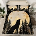 thumbnail image 2 of Manfei Teens Wildlife Wolf Twin Sheet Sets, Farmhouse Animal Twin Fitted Sheet, Rustic Countryside Flat Sheet, Super Cozy Room Decor, 3-Piece, 2 of 7