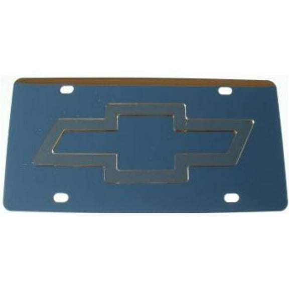 Chevy Gold Bowtie Stainless Steel License Plate