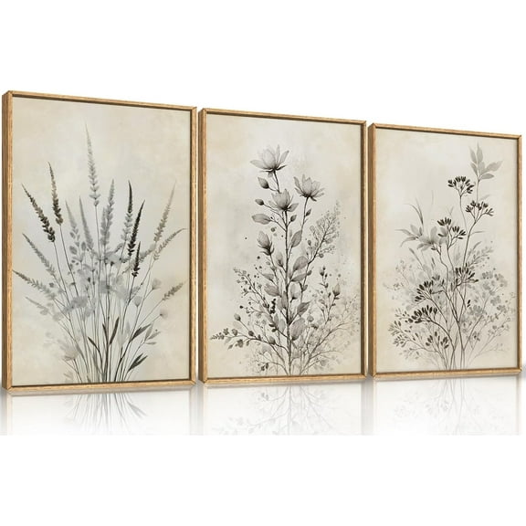 Large Nature Foggy Flower d Canvas Wall Art,Abstract Woodland Mountain Wall Decor,Modern Misty Forest Wall Painting,Landscape Artwork for Living Room,Bedroom,Dining Room,Office -16"x24"x3