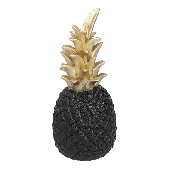 LAZIOEGR Resin Pineapple Décor – Eco‑Friendly, Scratch‑Resistant, Nordic‑Style Desk Ornament in Black‑Gold Finish