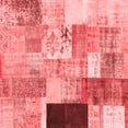 thumbnail image 1 of Ahgly Company Machine Washable Indoor Square Patchwork Red Transitional Area Rugs, 7' Square, 1 of 4