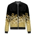 thumbnail image 4 of Women's Floral Print Bomber Jacket Casual Lightweight Zip-Up Coat with Pockets Stylish Spring Fall Outerwear, 4 of 5
