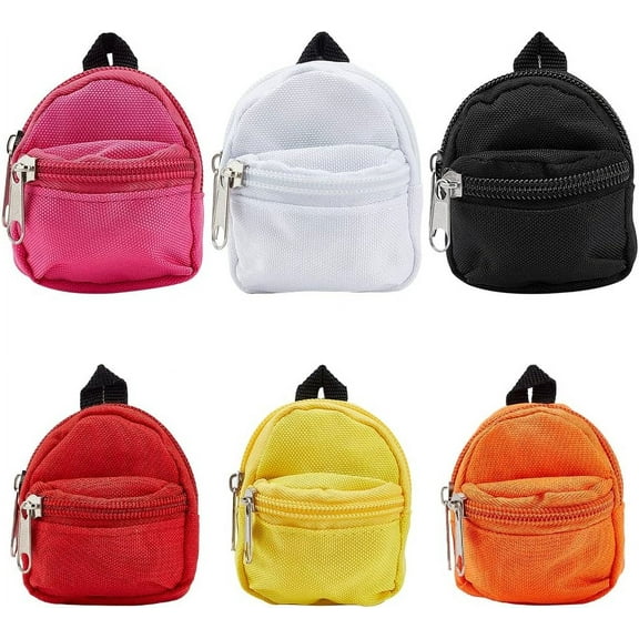 6pcs Mini Backpacks 6 Styles Small Zipper School Bags Cute Zipper Backpack Tiny School Supplies Backpack DIY