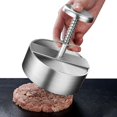 thumbnail image 2 of Prensa para hamburguesas, prensa manual para carne para hamburguesas, prensa para hamburguesas ajustable de acero inoxidable, ideal para carne de res, verduras, hamburguesas y para cocinar (C - 4 in), 2 of 7