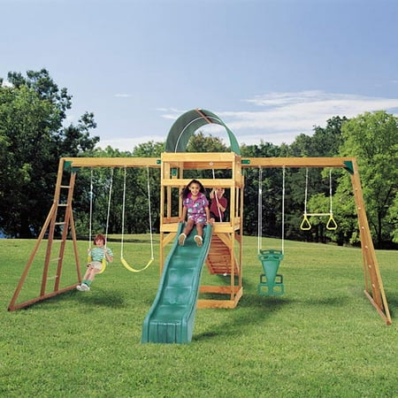 Woodcrest Wooden Gym Play Center & Swing Set