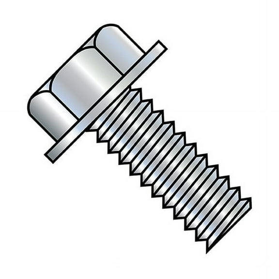 #6-32 x 1 in Hex Hex Machine Screw, Zinc Plated Steel, 8000 PK