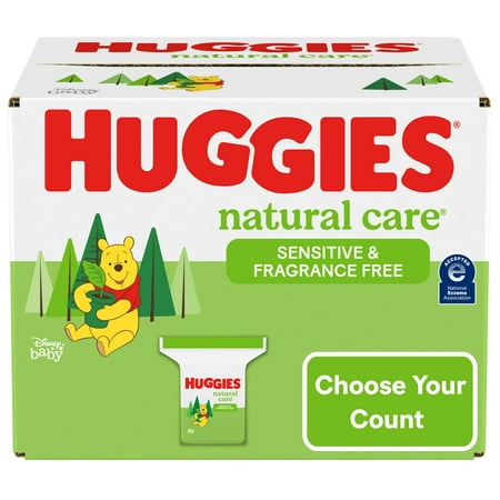 Huggies Natural Care Sensitive Baby Wipes, Unscented, 1 Refill Pack (184 Wipes Total)
