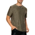 thumbnail image 4 of INSPIRE CHIC Metallic T Shirt for Men's Sparkly Short Sleeve Party Tee Shiny Club Glitter T-Shirt, 4 of 5