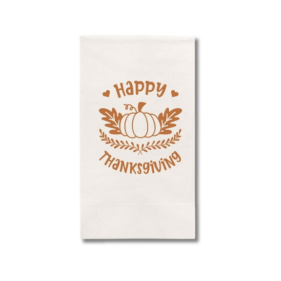 Thanksgiving Napkins, Happy Thanksgiving, White Paper Dinner Napkins, Thanksgiving Table Decor and Guest Towels (6Pack (White))