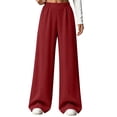 thumbnail image 3 of ibiyuan Women Wide Leg Sweatpants, Elastic High Waist Baggy Loose Fit Lounge Pants Soft Breathable Trousers Casual Street Spring Fall Daily Travel Outfit, 3 of 9