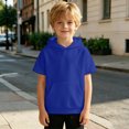 thumbnail image 2 of SUYIDA Kids Short Sleeve Hoodies Casual Lightweight Sweatshirt with Pocket Back to School for Boys Girls Everyday Play Comfortable Hoodie, 2 of 6