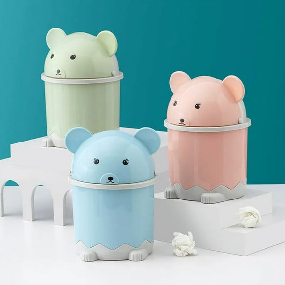 Xihbxyly Cosas Por Menos de 5 Dolares Papelera de Escritorio con Tapa Abatible, para Baño, Hogar, Sala de Estar, Cesta Greesa, Mini Papelera