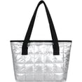 thumbnail image 1 of LHSHID Women Retro Nylon Tote Hanbag Large Quilted Cotton Down Hobo Shoulder Bag Purse, 1 of 3