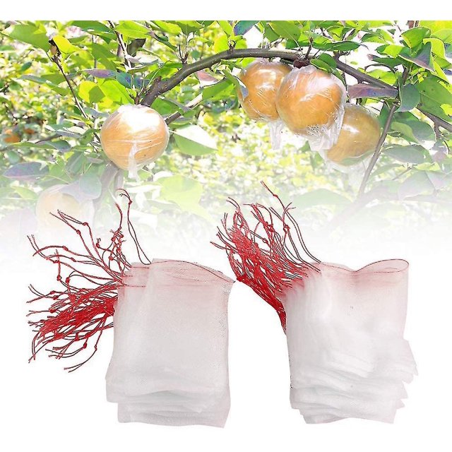 100 Uds bolsas de protección de frutas, bolsa de malla con cordón para plagas de insectos y pájaros para accesorios de jardinería para el hogar Rojo Verde Cocina, Decoración y Otros
