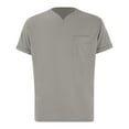 thumbnail image 4 of Camisetas Prolriy para hombre, primavera y verano, informales, cuello en V, lisas, de manga corta, blusa, gris, 1 XXL, 4 of 8