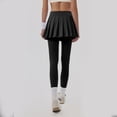 thumbnail image 4 of GEWSEY Women Tennis Skirted Leggings with Pockets Athletic Pleated Skirts with Leggings Workout Active Golf Skort (Black, XL), 4 of 6