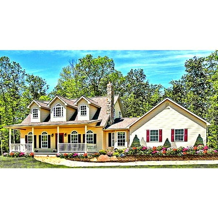 TheHouseDesigners-6641 Country House Plan with Crawl Space Foundation (5 Printed Sets)