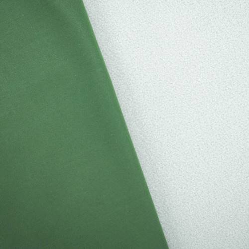 Clover Green/Gray Soft Shell Fleece, Fabric By the Yard