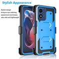 thumbnail image 3 of For Motorola Moto G Play 4G 2024 Case, Takfox Heavy Duty Rugged Defender Full Body Protection Phone Case Cover with Swivel Belt Clip Holster & Built in Screen Protector - Blue, 3 of 7