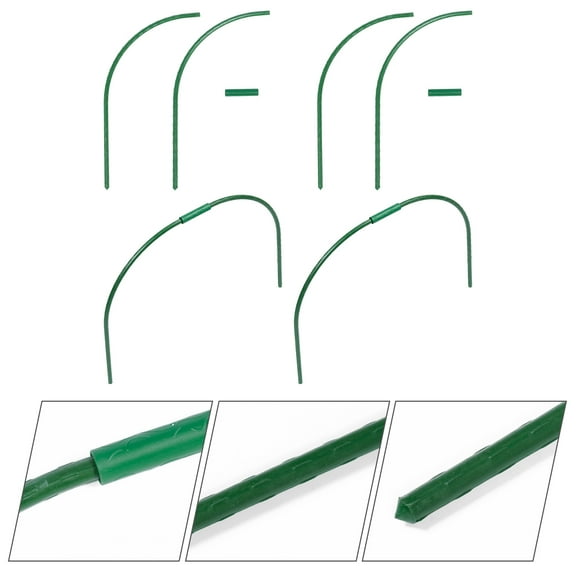 WEUVEB Garden Hoops 4Sets Green Steel Plastic for Frost Protection and Plant Cover