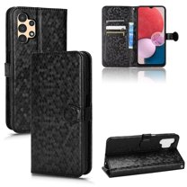for Samsung Galaxy A13 Wallet Case with Kickstand Magnetic Clasp Card Slots Bracket Case, Polky Dot Pattern PU Leather Shockproof Flip Folio Phone Cover for Samsung Galaxy A13 6.6 Inch,Black