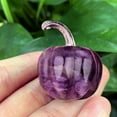 thumbnail image 5 of Natural Semi-Precious Stone Mini Pumpkin Hand-Polished Decor - Amethyst Rose Quartz Thanksgiving Halloween Miniature Scene(Purple), 5 of 6