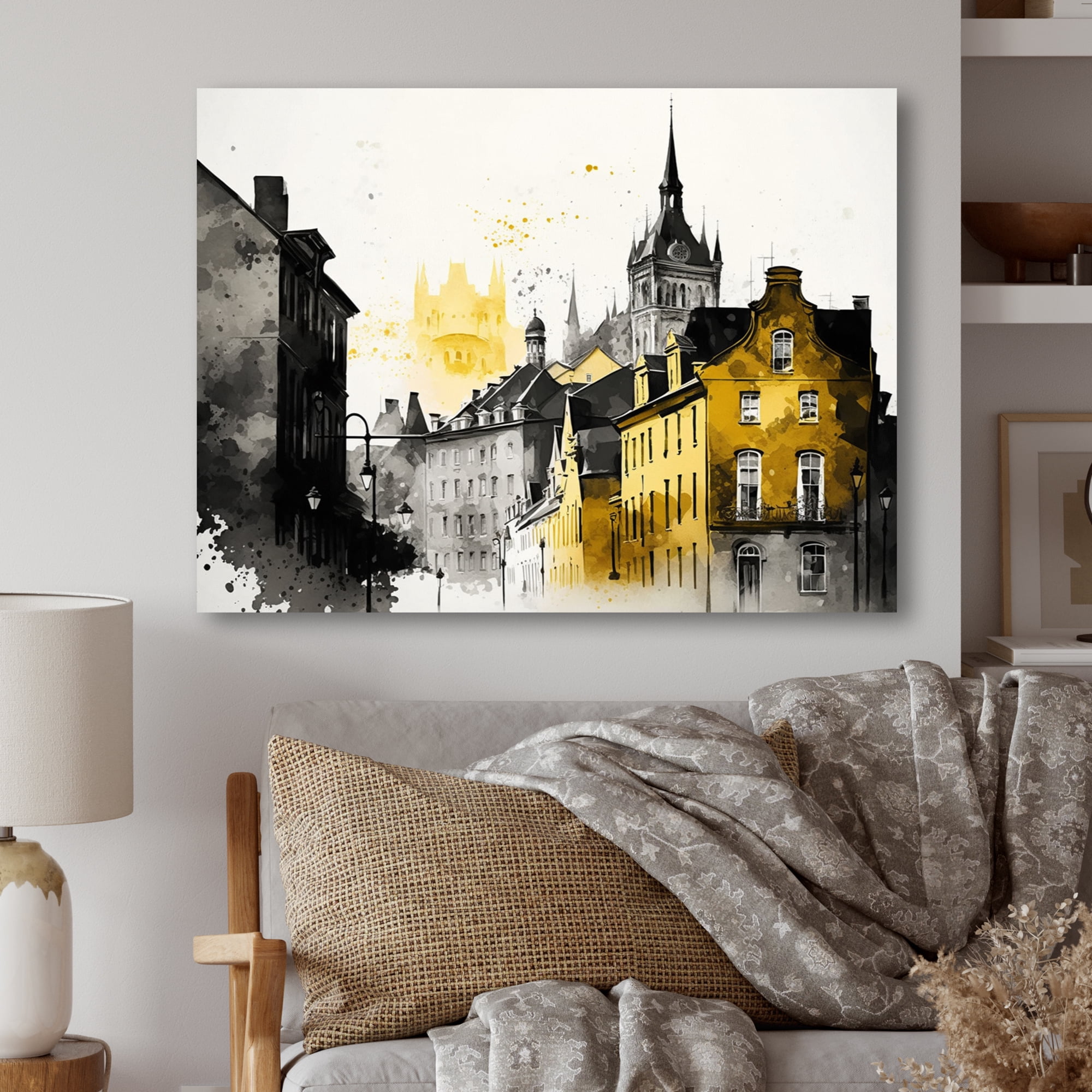 Designart Old Quebec Cityscape I Canvas Wall Art