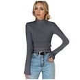 thumbnail image 1 of TINZ Col Montant Réversible en Velours Haut Chaud Femme Manches Longues Thermiques Hauts Thermiques Femme, 1 of 7