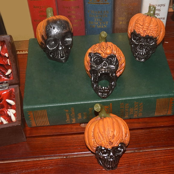 Cheer US Halloween Pumpkin Skull Decoration, Evil Pumpkin Skull,Outdoor Garden Resin Crafts