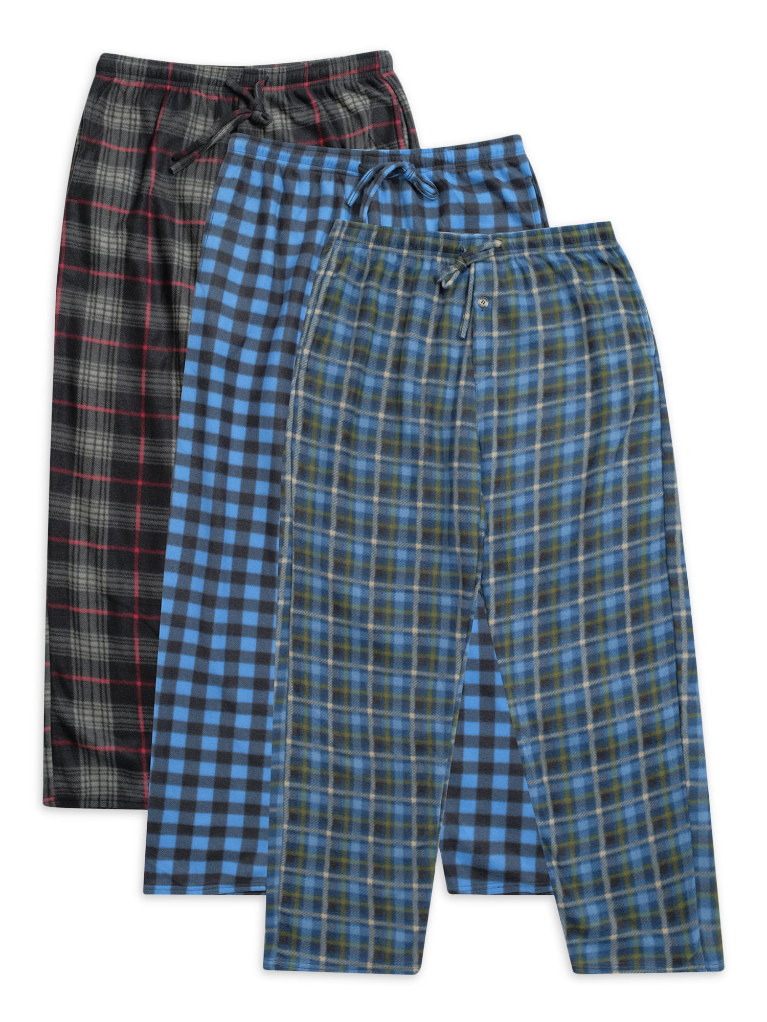 Real Essentials Boys Super-Soft Fleece 3-Pack Pajama Pant Sizes 5-18 ...