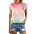 thumbnail image 2 of Women's Short Sleeve Round Neck Pleated T-Shirt Tops Blouses Casual Daily Wear Soft Loose Fit Solid Color Fashion Essential for Women | Sopatenor,Multicolor XL, 2 of 8