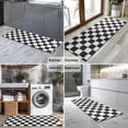 thumbnail image 2 of Black and White Checkered Pattern Kitchen Rug Mat,Kitchen Runner Rugs Non Skid Washable,Decorative Kitchen Floor Mats for Kitchen,Sink,Laundry,17"X47", 2 of 5