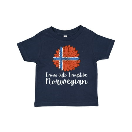 

Inktastic I m So Cute I Must Be Norwegian Sunflower Norway Flag Gift Toddler Boy or Toddler Girl T-Shirt