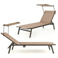 thumbnail image 1 of Gymax Lot de 2 Fauteuils Inclinables à 6 Positions pour l'Extérieur, Chaise Longue Inclinable Réglable pour le Bord de la Piscine, 1 of 10