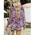 thumbnail image 3 of Zeagoo Womens Boho Floral Blouses Casual V Neck Long Sleeves Tops, 3 of 5