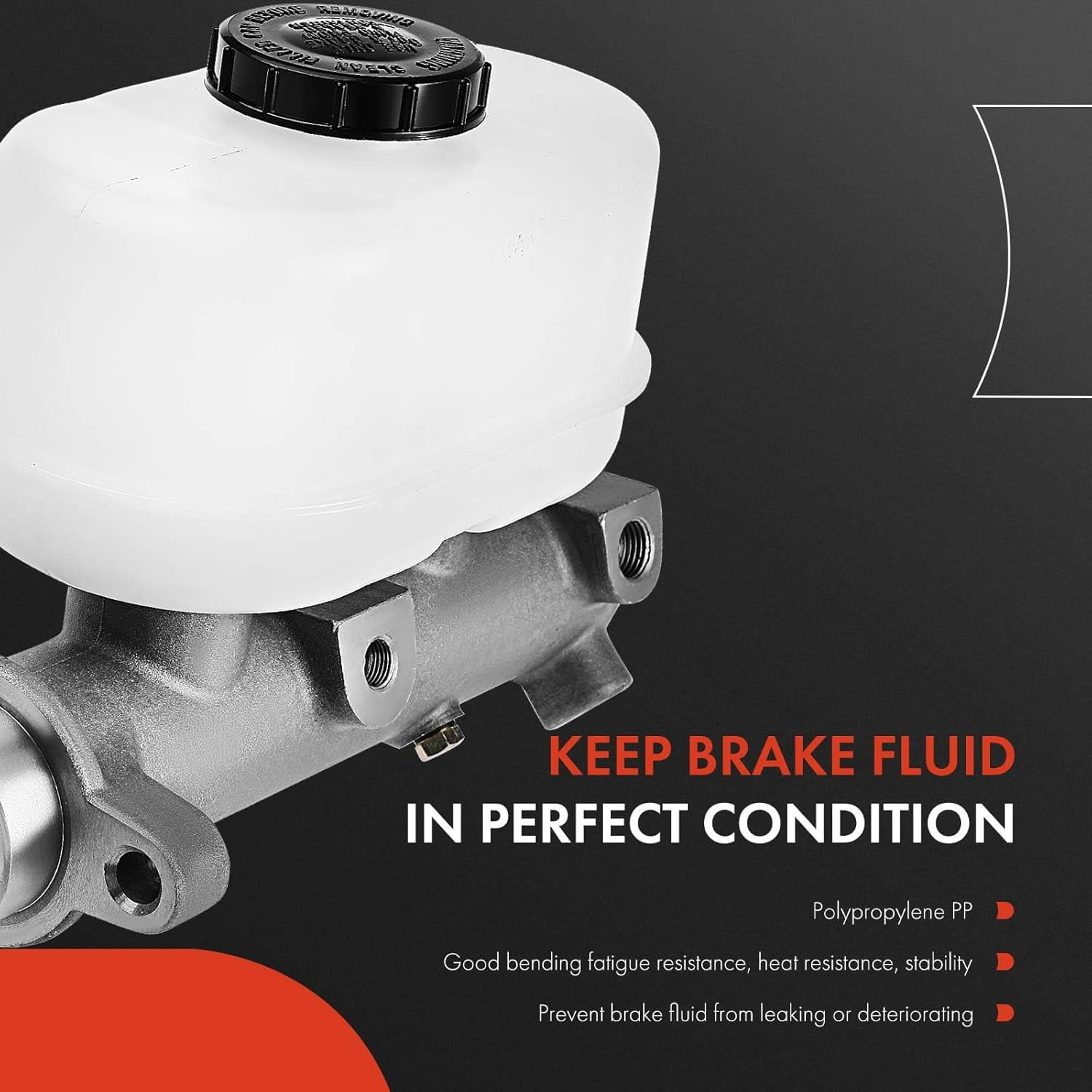 A-Premium Brake Master Cylinder with Reservoir and Cap Compatible with Ford Vehicles - For F-250 F-350 F-450 F-550 Super Duty, F53, E-550 Econoline Super Duty - Replaces M630227, 132885