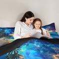 thumbnail image 4 of Manfei Cartoon Ocean Waves Queen Comforter Set,Pretty Sunset Glow Comforter Sets Queen,Multicolor,Black Reversible,3-Piece,1 Comforter and 2 Pillowcases, 4 of 8