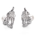thumbnail image 3 of Yoursfs Silver Clip on Pearl Drop Earrings for Women Round White Pearl with Cubic Zirconia Clip Earrings Non Pierce Ear Elegant Prom Jewelry, 3 of 6
