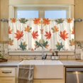 thumbnail image 2 of Yayeee Kitchen Curtains Tier Set of 2 Light Filtering 57"x24" Over Sink Window Panels, Orange Autumn Leaves, 2 of 7