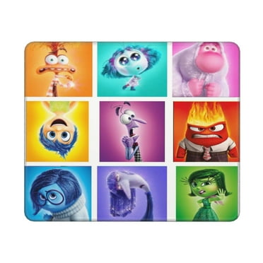 Pixar Inside Out 2 Current Mood Many Emotions Mouse Pad,Mouse Mat,Washable Mousepads with Cloth,Non-Slip Rubber Base Small Mousepad,10×12 inches