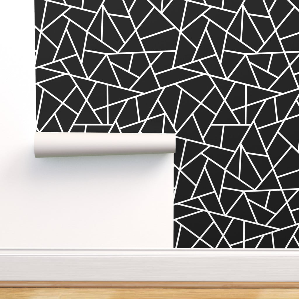 Peel-and-Stick Removable Wallpaper Black + White Geometric Abstract And