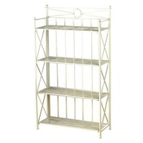 Pemberly Row 25.5" 4 Tier Iron Bakers Rack in White