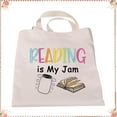 thumbnail image 4 of Reading is My Jam Canvas Tote Bag Reading Lover Gift School Bag Readers Book Lovers Tote Bag Bookworm Bookish Gifts, 4 of 6